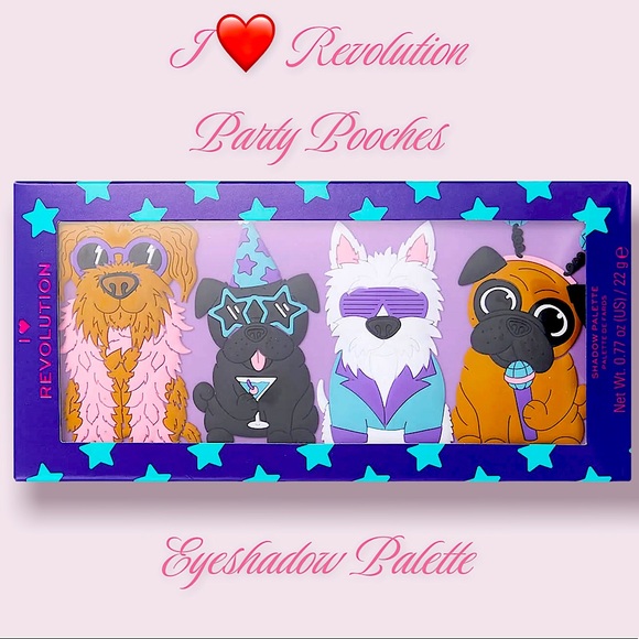 I heart ❤️ revolution Party Pooches Eyeshadow Glam palette NEW! - Picture 1 of 9